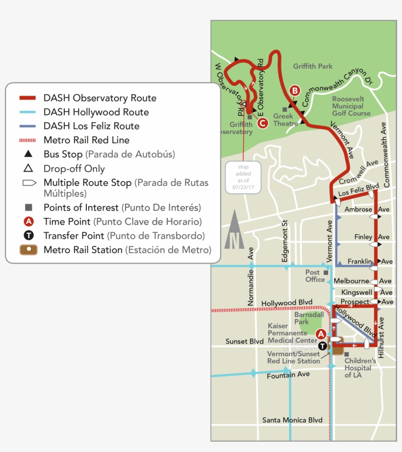 Dash Observatory Map - Greek Theater Parking Lot C, transparent png download