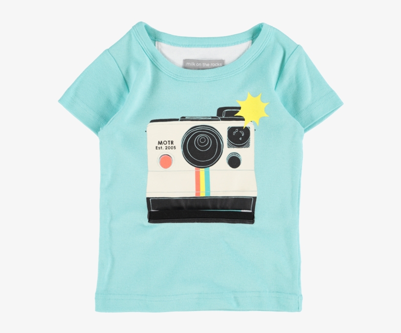 Picture Of 'polaroid Nyc' Camera Print T-shirt Turquoise - Instant Camera, transparent png download