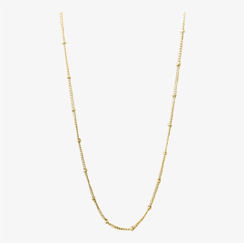 Love Lockets Yellow Gold Short Fine Ball Chain 50cm - Necklace, transparent png download