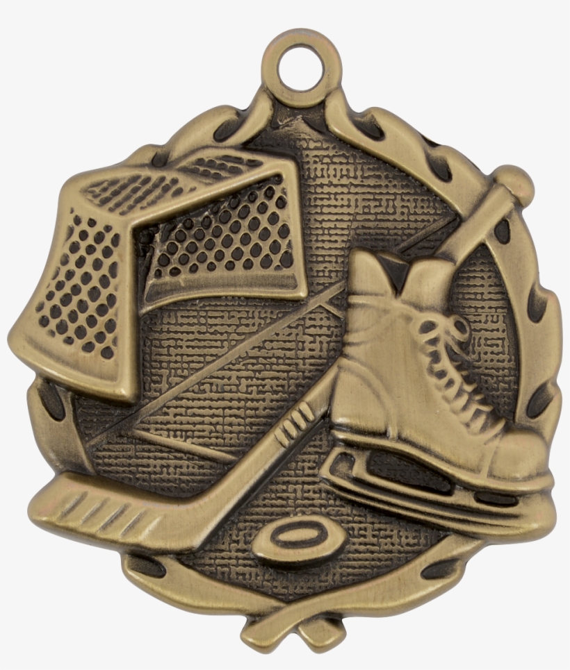 Hockey Wreath Medal, 1 3/4" In Gold - Running Shoe, transparent png download