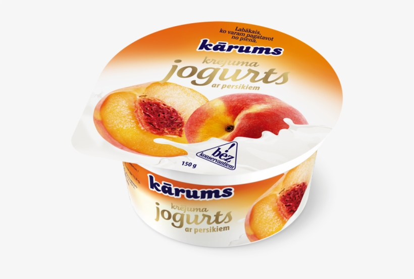 Sweet Cream Yogurt «kārums» With Peaches - Diet Food, transparent png download