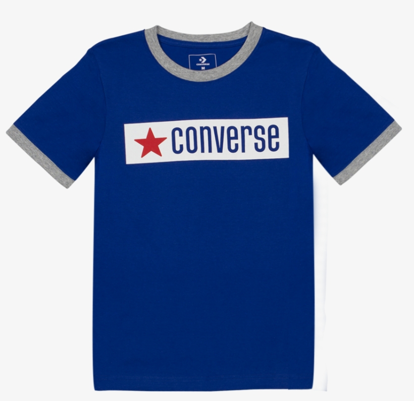 Boys Vintage Logo Ringer Youth T Shirt Converse Blue - Frogstone Store Semarang, transparent png download
