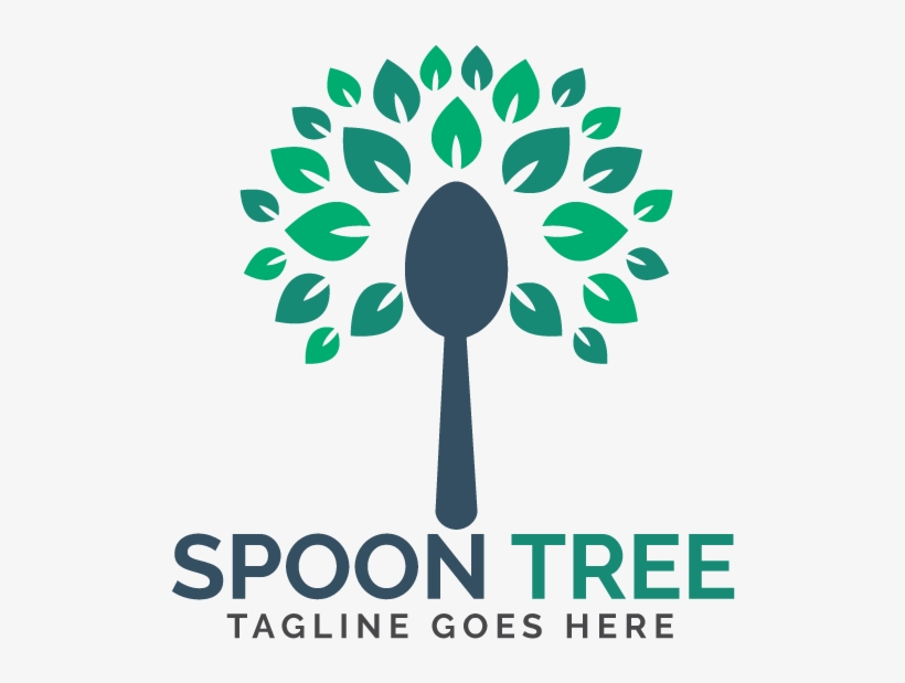 Spoon Tree Logo Design - Food, transparent png download