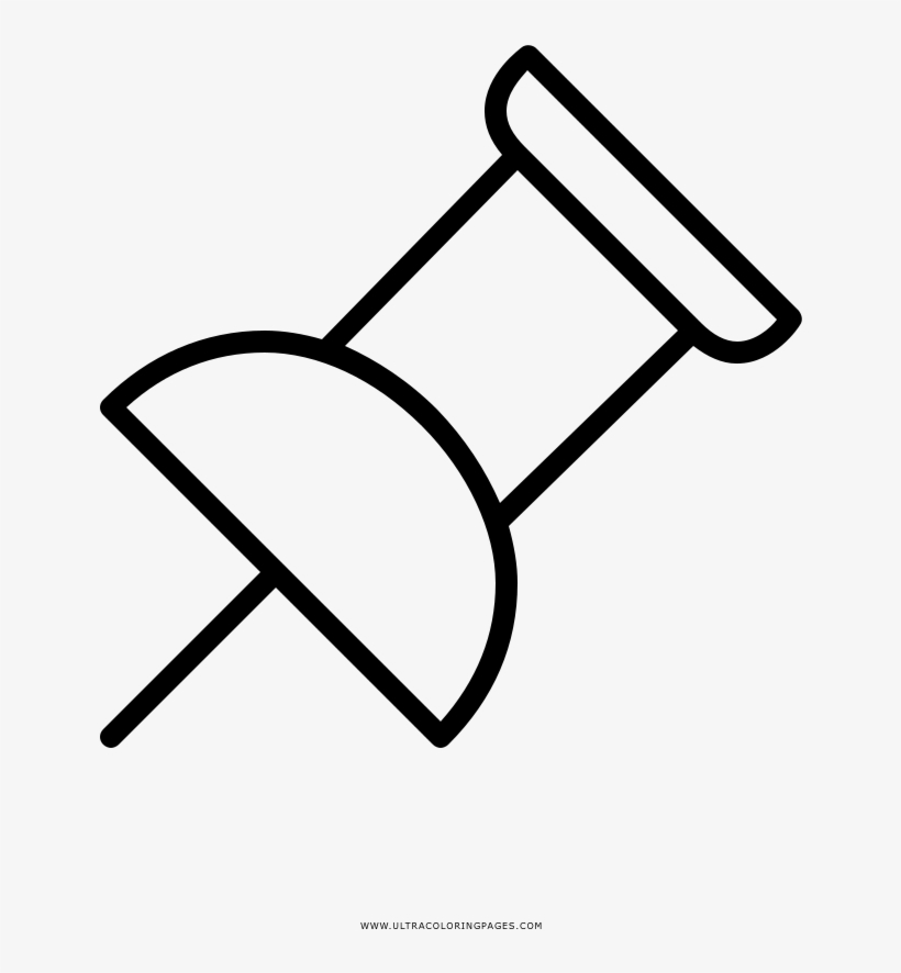 Thumb Tack Coloring Page - Illustration, transparent png download