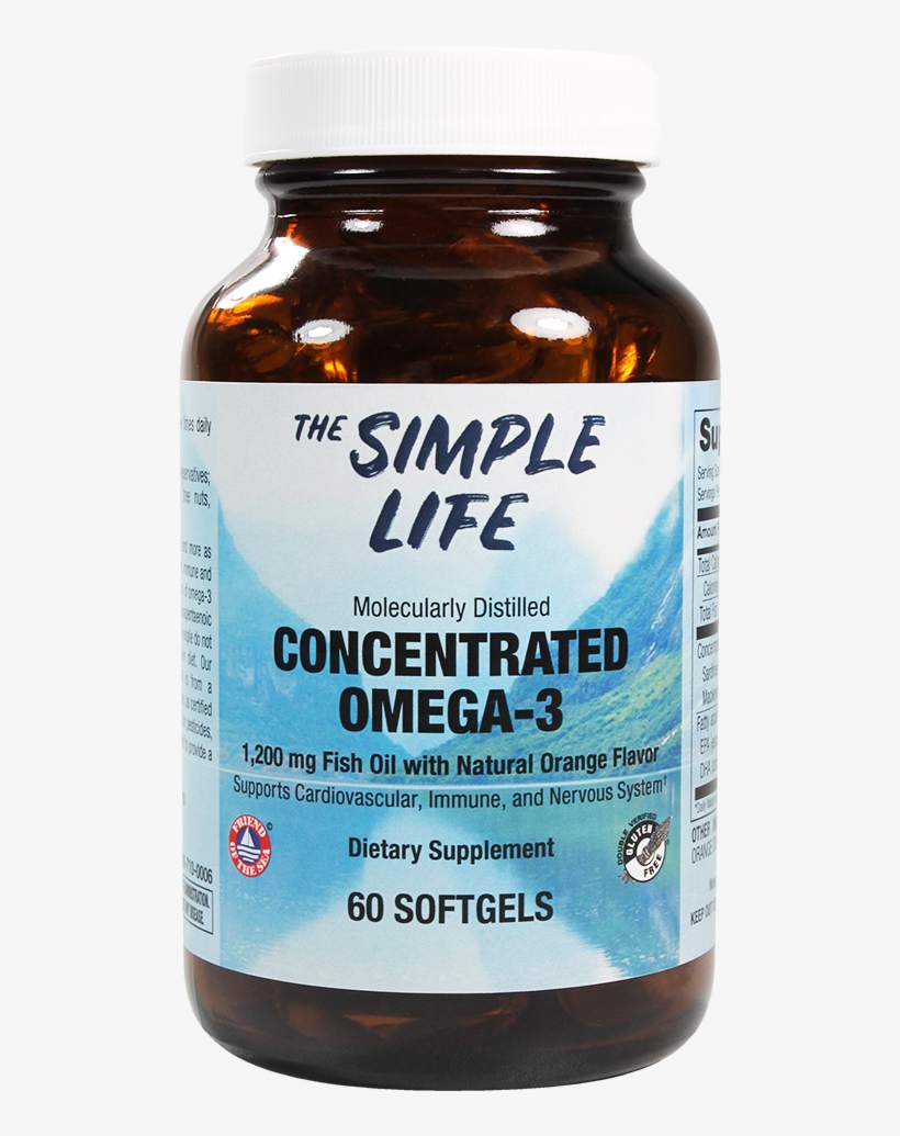 The Simple Life Concentrated Omega 3 Fish Oil - Caffeine, transparent png download
