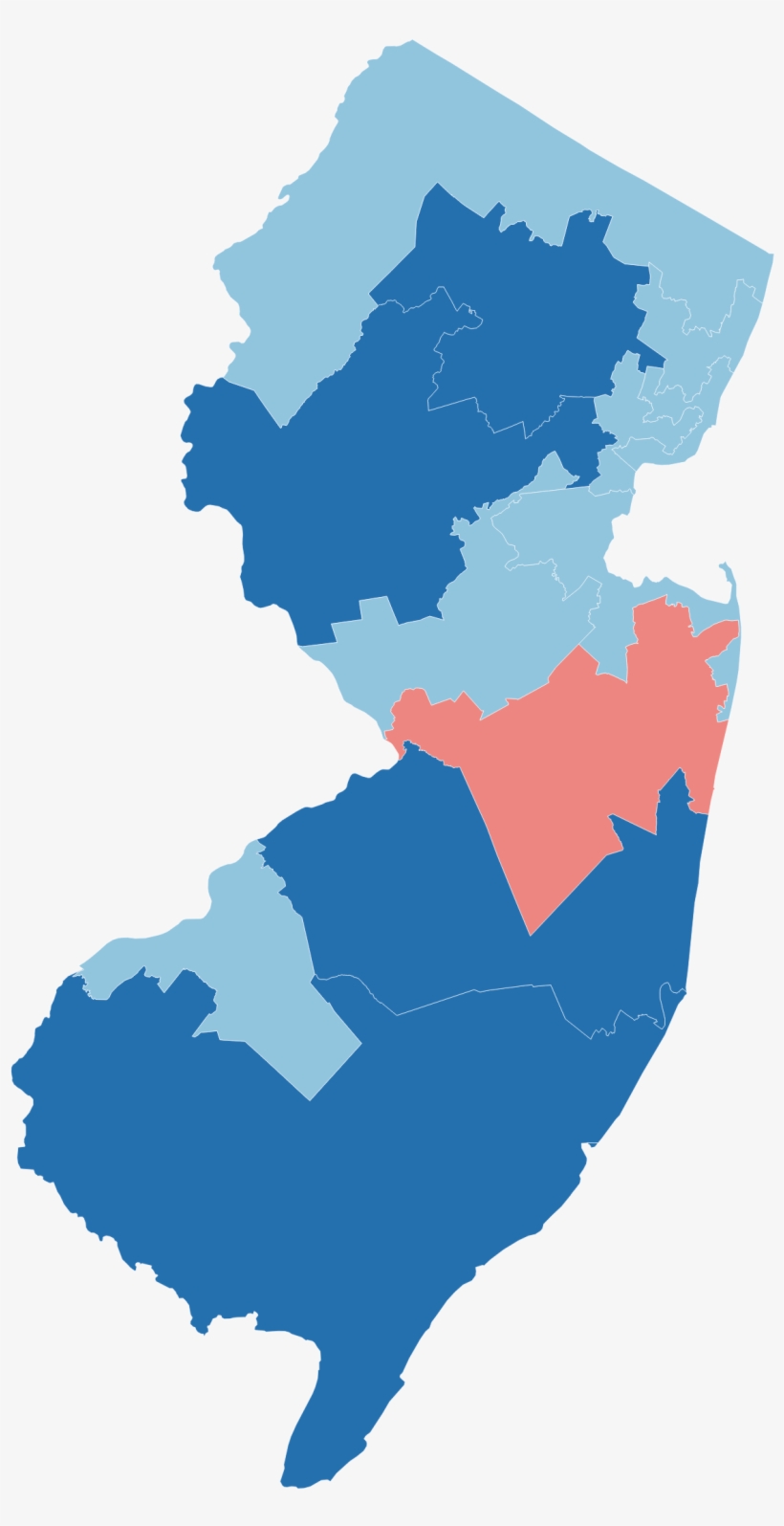 New Jersey 2018 - New Jersey 2016 Election Map, transparent png download