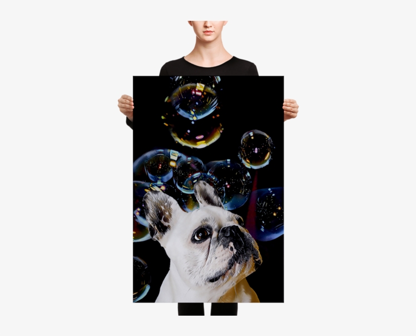 French Bulldog Art Print On Canvas - Slime Purple, transparent png download