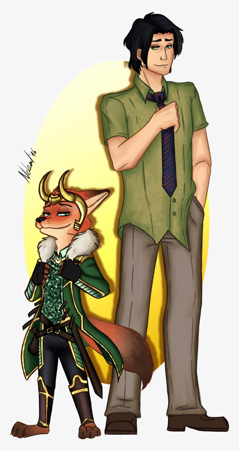 “ Aoa Loki And Nick Wilde Clothes Swap - Cartoon, transparent png download