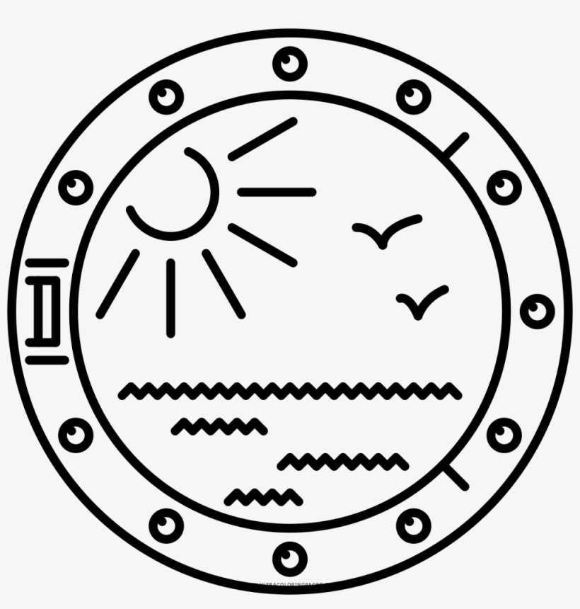 Porthole Coloring Page - Circle, transparent png download