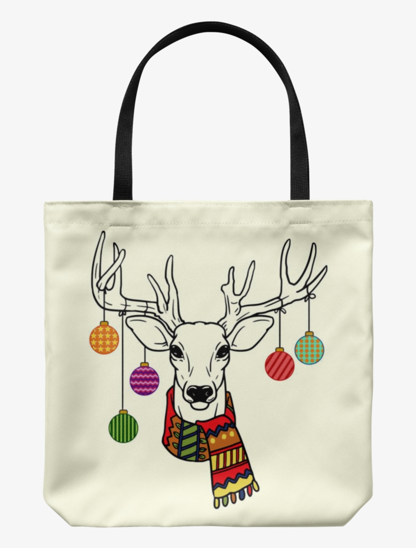 Christmas Ornaments Deer Tote Reusable Grocery Bag, - Tote Bag, transparent png download