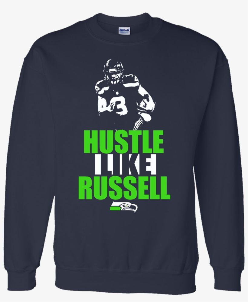 Hustle Like Russell Seahawks - Lit Christmas Sweater, transparent png download