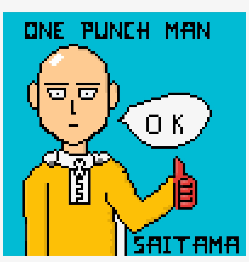 One Punch Man - Pixel Art Portrait, transparent png download