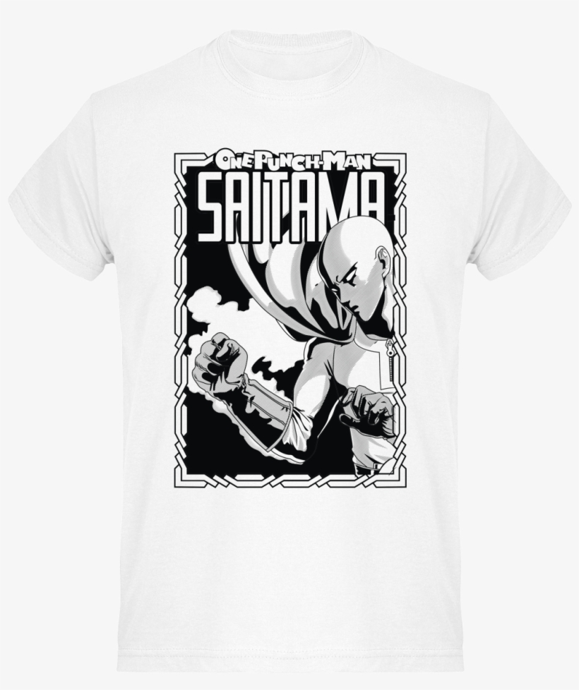 T Shirt Blanc One Punch Man De Saitama Par Shonen Arina - Camiseta Spiderman Blanco Y Negro, transparent png download