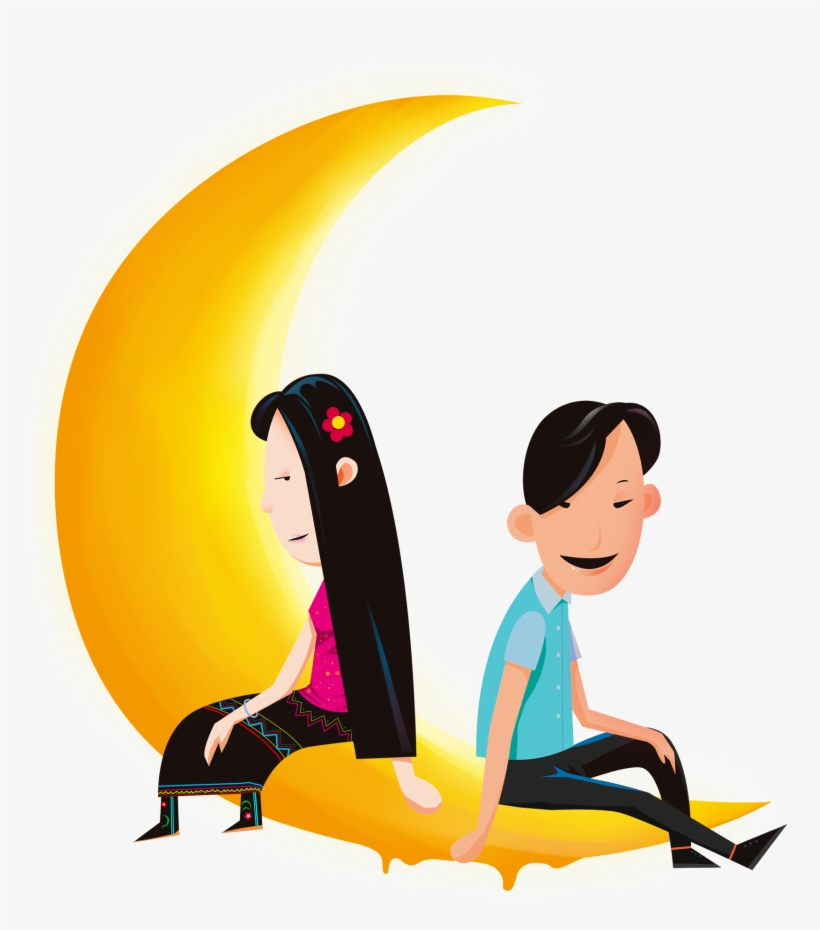 Cartoon Creative Decorative Design Moon Png And Psd - Illustration, transparent png download