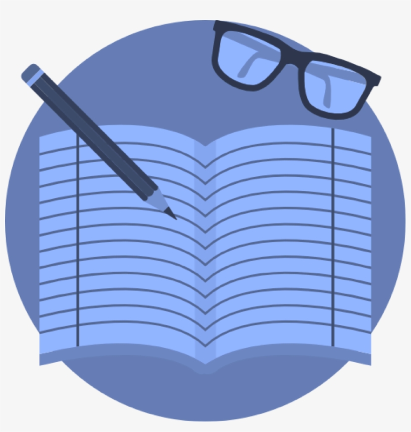 Notebook With Pencil And Glasses - برنامه ویژه مدرسه ابتدایی, transparent png download