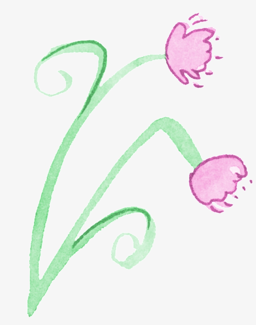 Line Flower Cartoon Transparent - Drawing, transparent png download