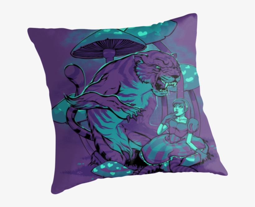 "cheshire Cat" Throw Pillows Redbubble - Throw Pillow, transparent png download