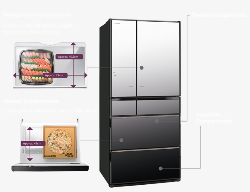 Large Item Storage - Hitachi Fridge Drawer, transparent png download