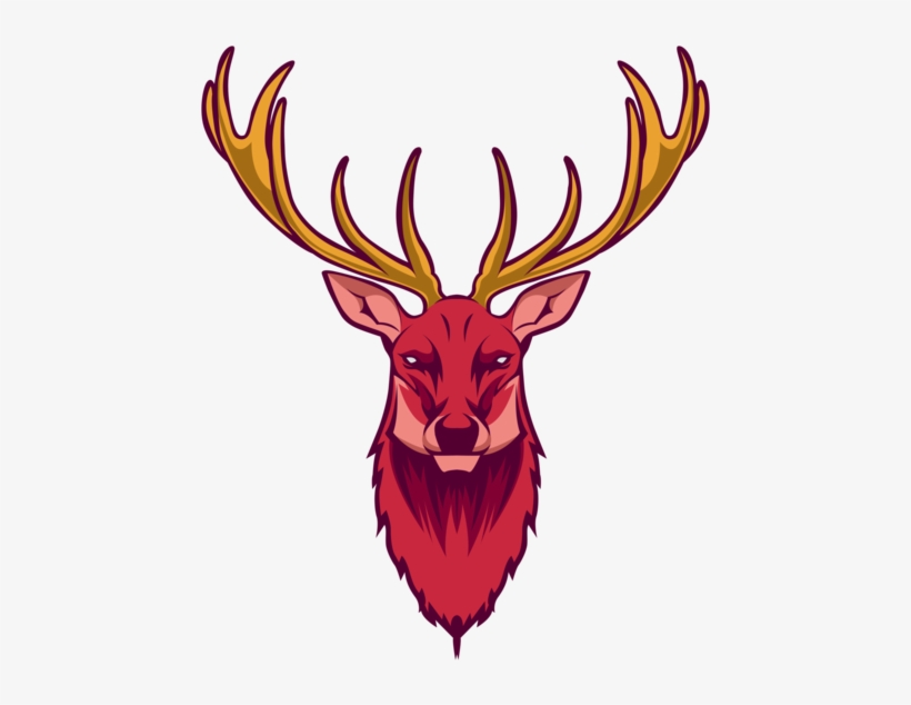 Deer Head Vector - Antler, transparent png download