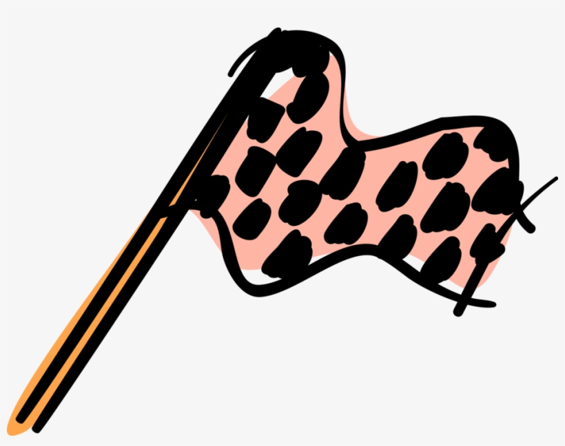 Vector Illustration Of Checkered Or Chequered Flag, transparent png download