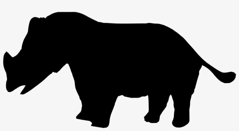 Rhinoceros Hippopotamus Indian Elephant African Elephant - Бегемот Силуэт Пнг, transparent png download