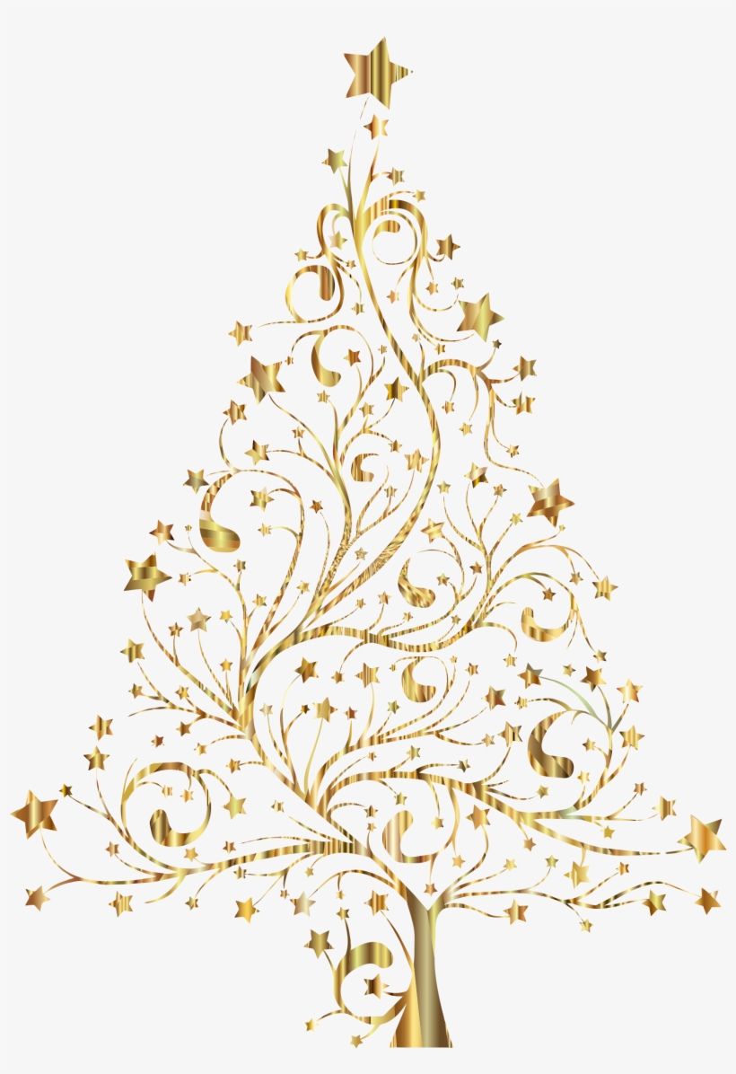 Big Image - Christmas Tree Black White, transparent png download