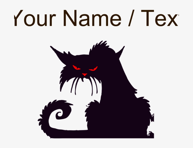 Favorite - Creepy Black Cat Clipart, transparent png download