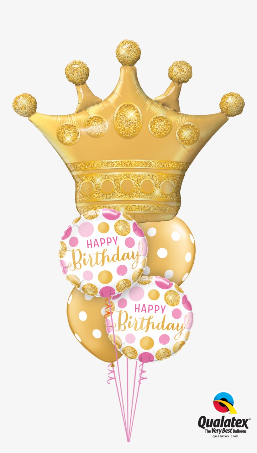 Birthday Golden Crown At London Helium Balloons - Crown Balloons, transparent png download