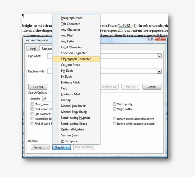 [word2007 Cntl H Find & Replace Dialog Box], transparent png download