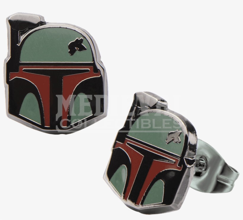Star Wars Boba Fett Enamel Stud Earrings - Boba Fett, transparent png download
