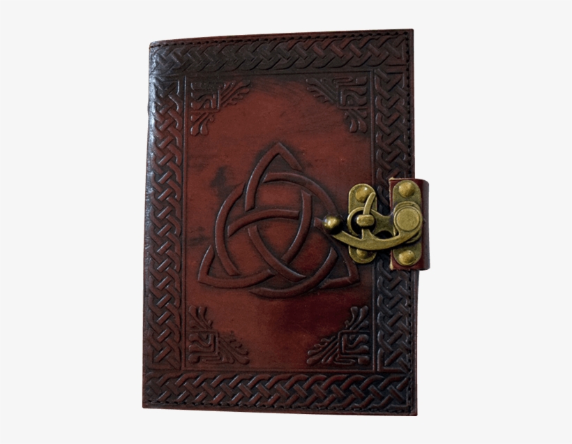 Triquetra Knot Embossed Leather Journal With Lock - Wallet, transparent png download
