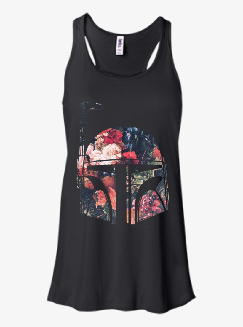 Floral Boba Fett Helmet Star Wars Shop Gifts T Shirts - Case Of Accident My Blood Type, transparent png download