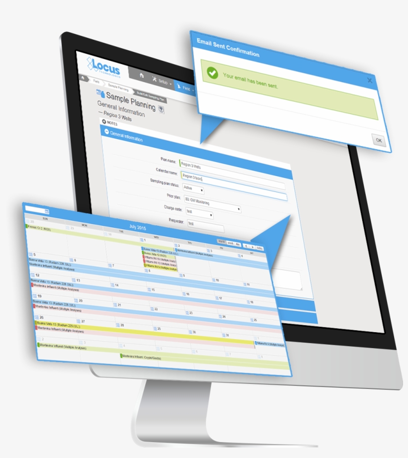 Locus Sample Planning Module With Configurable Calendars - Computer Monitor, transparent png download
