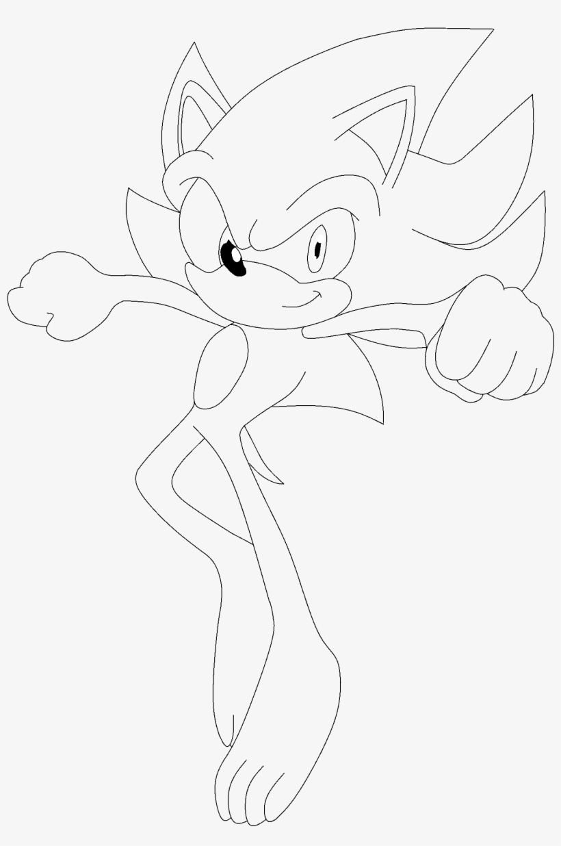 Should He Fight Eggman Like That In Super Form - Line Art, transparent png download