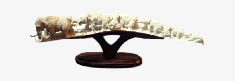 Deer Antler Carved Mammoth - Bench, transparent png download