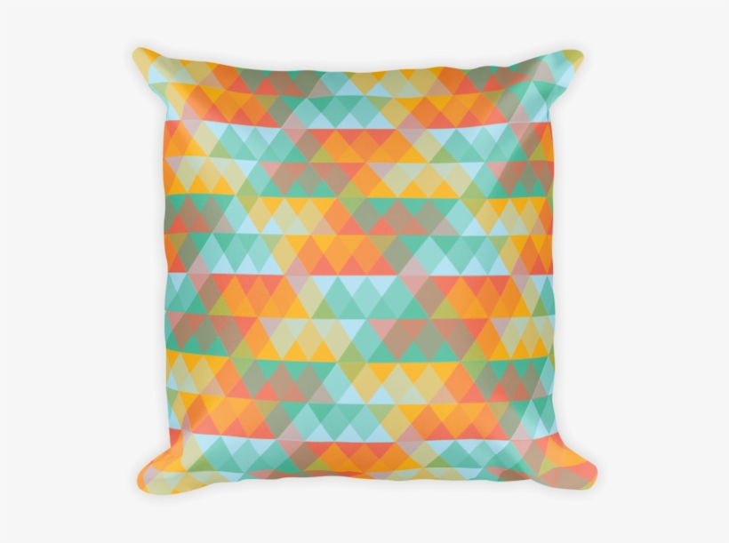 Multi Colored Abstract Triangle Geometric Pattern Square - Cushion, transparent png download