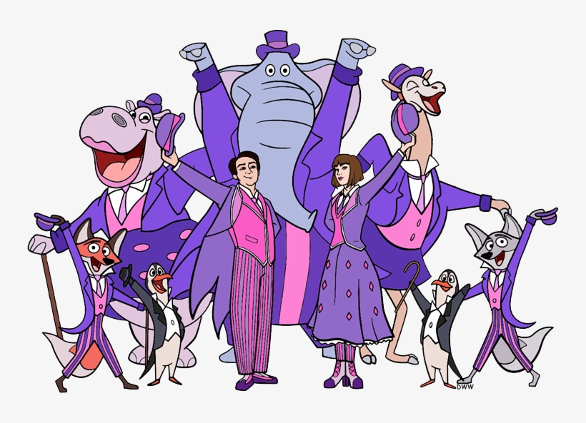 Mary Poppins, Jack, Animals Performing At Royal Doulton - Cartoon, transparent png download