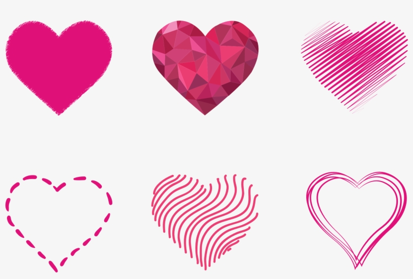 Pink Art Hearts Png Image - Heart Png Set, transparent png download