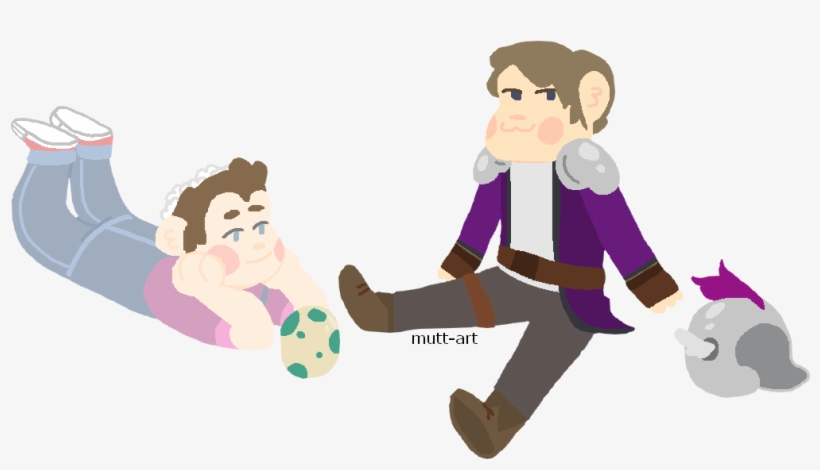 Doodled Me And @lesbian-herobrine From Lgbt Crafting - Cartoon, transparent png download