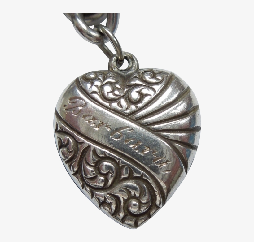 Sterling Silver Puffy Heart Charm - Locket, transparent png download