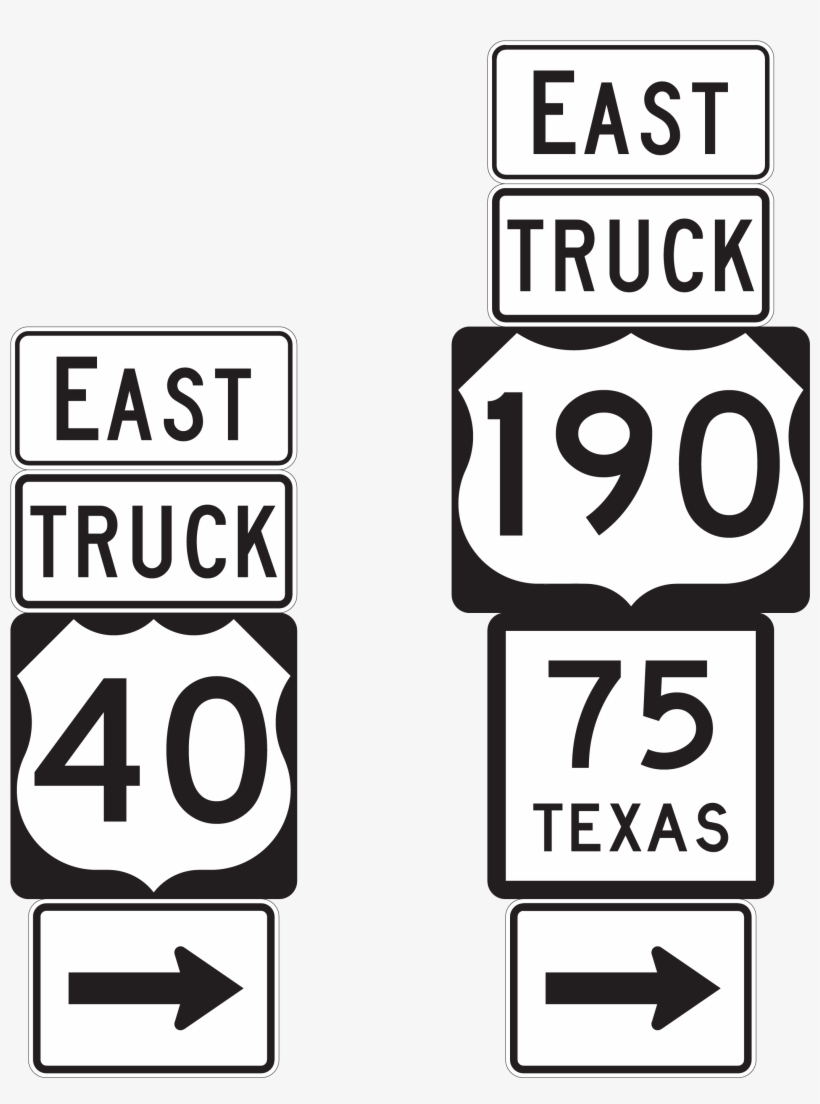 Small Advance Truck Route Sign Assembly - Texas, transparent png download