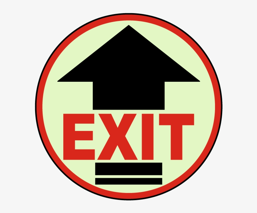 Exit Arrow Floor Sign - Circle, transparent png download