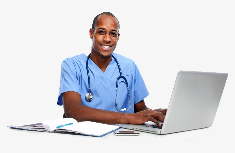 Dhaphir - 366 - 26 Kb - Doctor Using Computer Banner, transparent png download