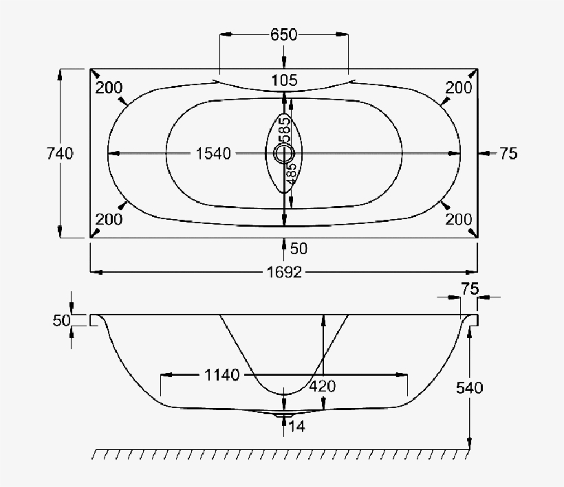 Bath Specification - Diagram, transparent png download
