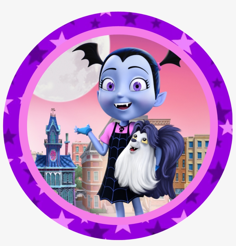 24 X 4cm Personalised Stickers Round Vampirina Colourful - Vampirina Background, transparent png download