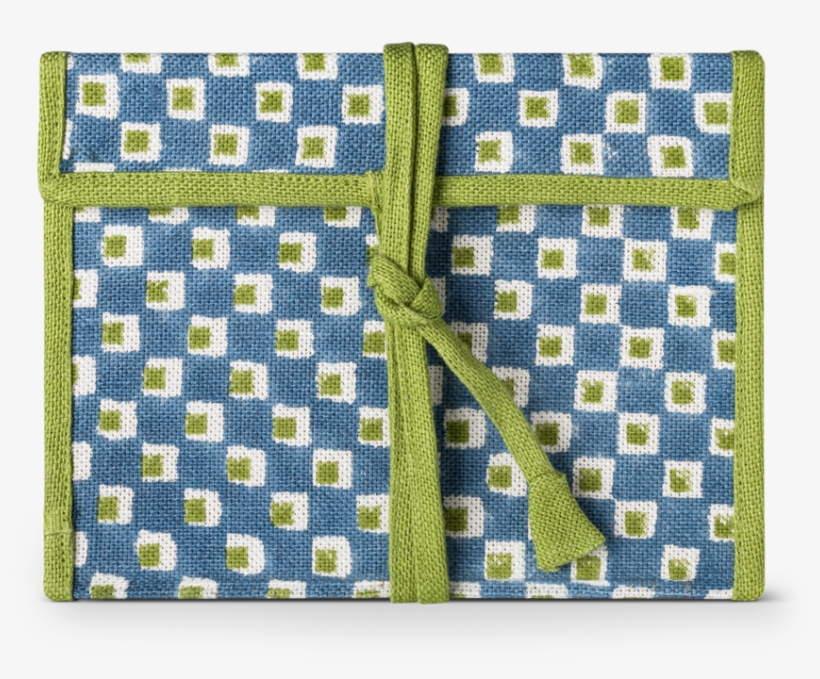Checkerboard Fabric Wrapped Notebook Blue Green Checkerboard - Brown Pillow Case Texture, transparent png download