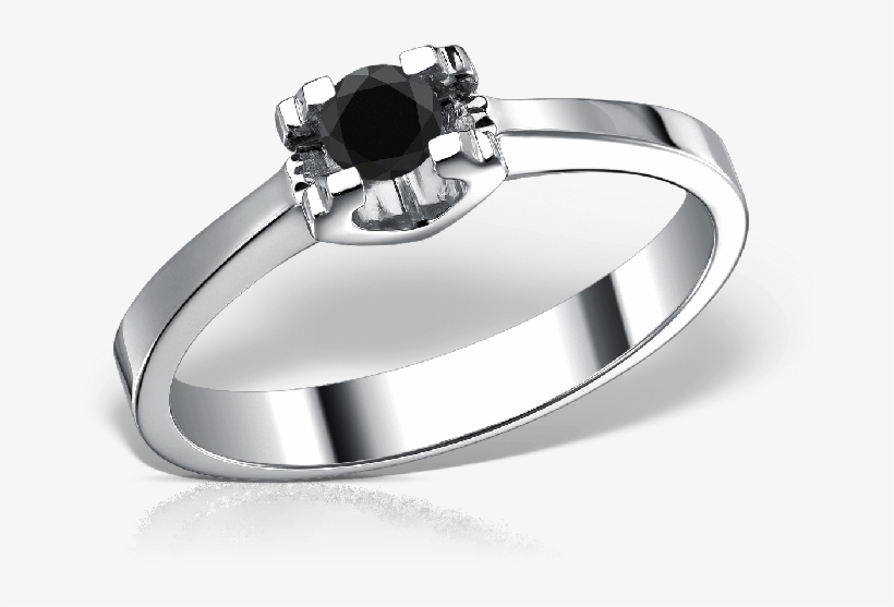 Rose Engagement Ring With Black Diamond Of - Pre-engagement Ring, transparent png download