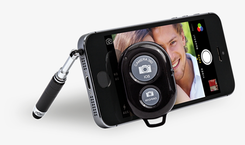 261 07001 Anw Ausloeser Handy Selfie Maker Iphone Fernbedienung - Mobile Phone, transparent png download