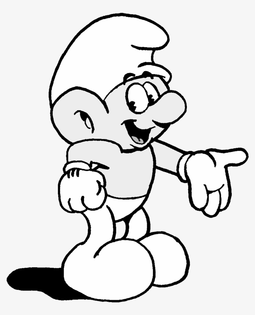 Jpg Freeuse Smurf In Early S Fleischer Art Style - Smurf Black And White, transparent png download