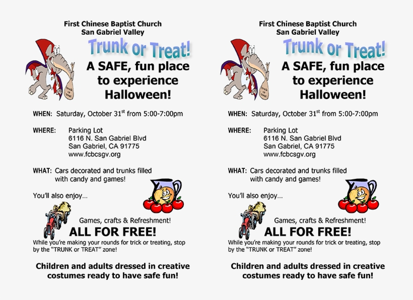 Trunk Or Treat - Cartoon, transparent png download